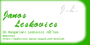 janos leskovics business card